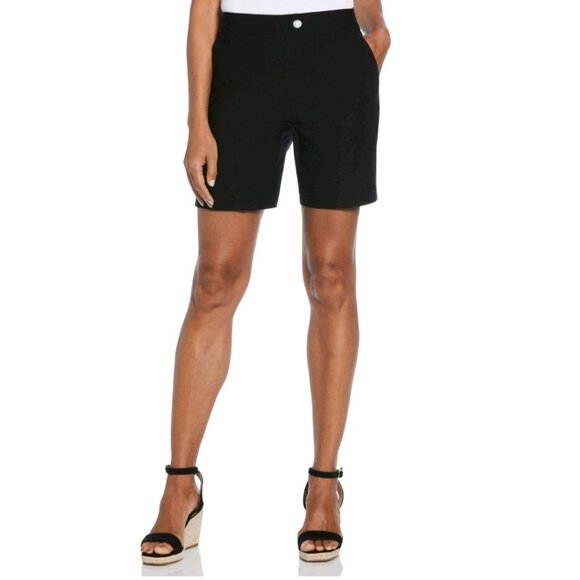 Rafaella Pants - Rafaella Women's Stretch Pull On Shorts Black